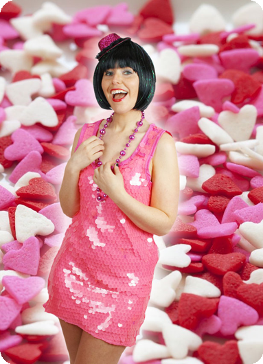 Glitter party dress with large sequins pink