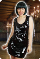 Glitter party jurk zwart met grote pailletten