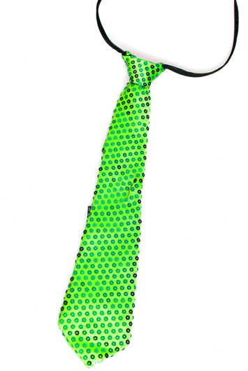 Glitter tie bright green