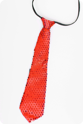 Glitter tie red