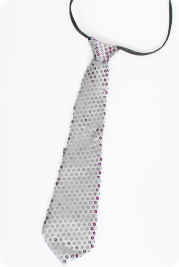 Glitter tie silver