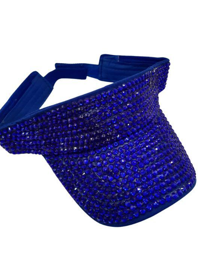 Glitter zonneklep  blauw luxe