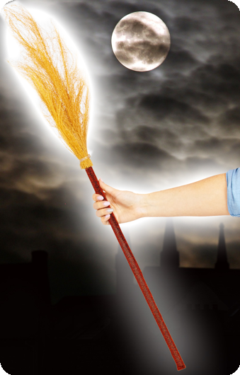 Glittering witch broom