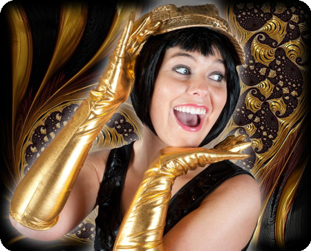 Gloves metallic gold
