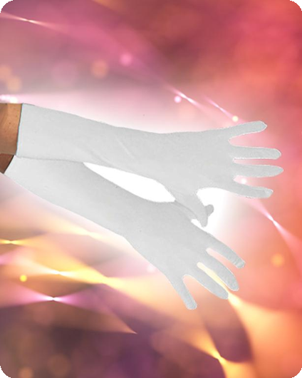 Gloves stretch 40 cm white