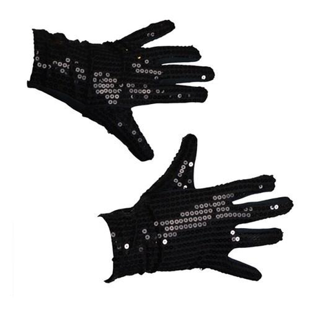 Gloves with black sequins