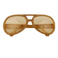 Golden disco glasses with glitter