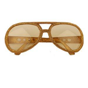 gouden disco bril met glitters
