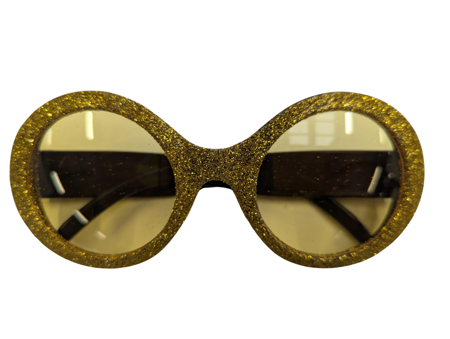 Gouden glitter disco bril