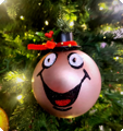 Gouden kerstbal HO HO HO !!!  3 stuks
