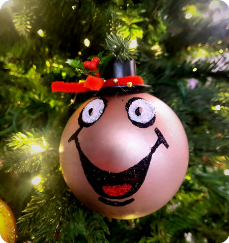 Gouden kerstbal HO HO HO !!!  3 stuks