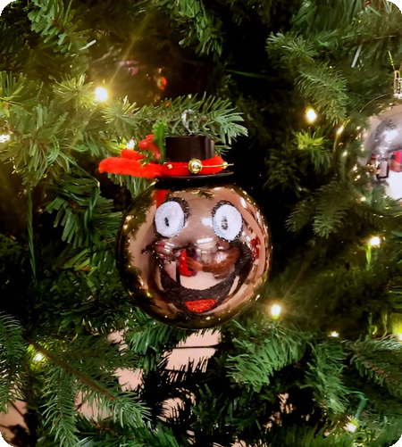 Gouden kerstbal HO HO HO !!!  3 stuks