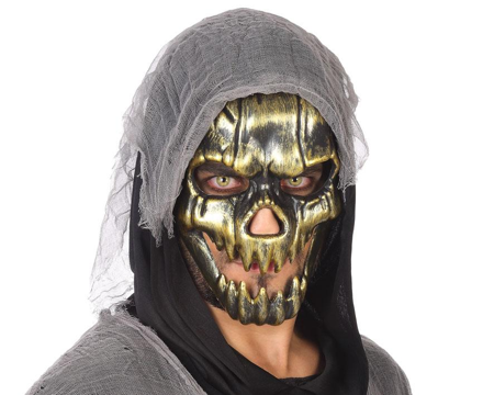 gouden pvc skull halloween masker