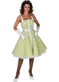 Green 50s dress with checks