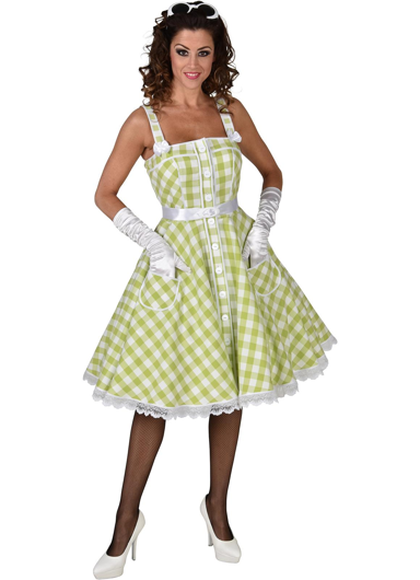 Green 50s dress with checks