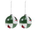 green and white Christmas bauble