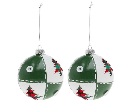 green and white Christmas bauble