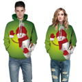 Green Hoodie Christmas sweater with snowman