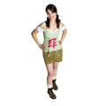 Green tyrolean top with pink corset