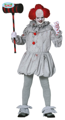 Grey Horror clown costume for adults