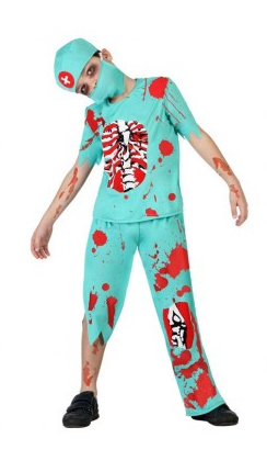 Griezelige Dokter Zombie Outfit - Kindermaat