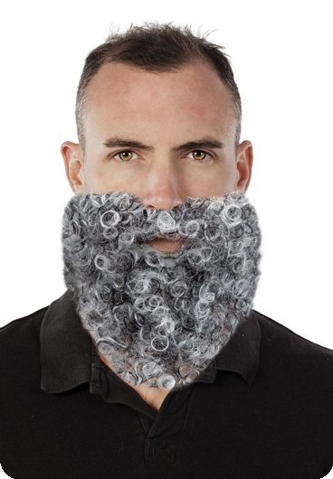 grijze baard en snor