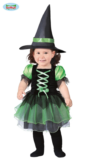 Groen baby heks verkleedpakje voor halloween