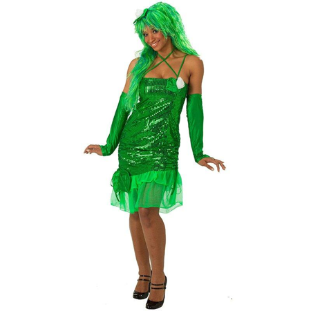 Groene glitterjurk waterlelie