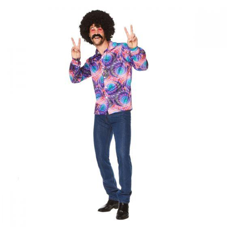 Groovy printed 70s disco shirt