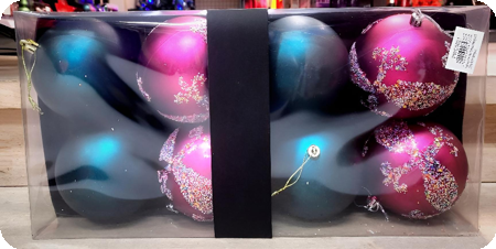 Grote luxe Glitter Kerstballen groen/fuchsia 8 stuks