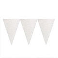 Guirlande de drapeaux à paillettes argentée 6m