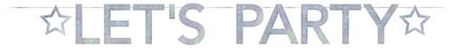 Guirlande de lettres 'Let’s party' argent (2,60m)