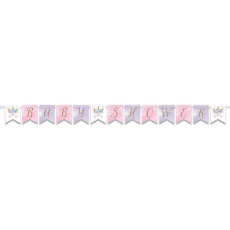 Guirlande de souhaits licorne pour baby shower (215cm)