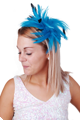 Haarstukje pluim Turquoise