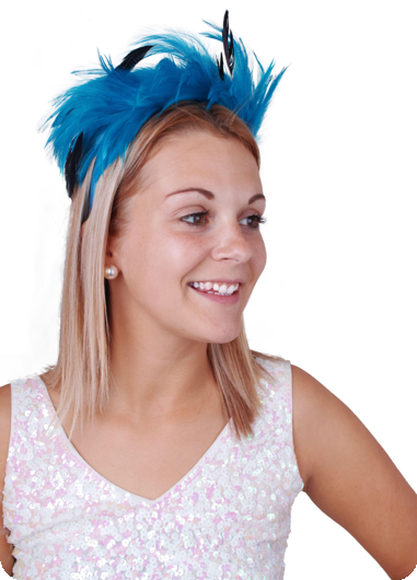Haarstukje pluim Turquoise