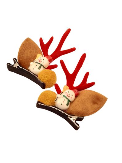 Hair clips reindeer antlers snowman