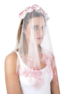 halloween bridal veil with blood
