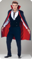 Halloween cape 140cm tweezijdig rood zwart
