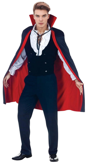 Halloween cape 140cm tweezijdig rood zwart