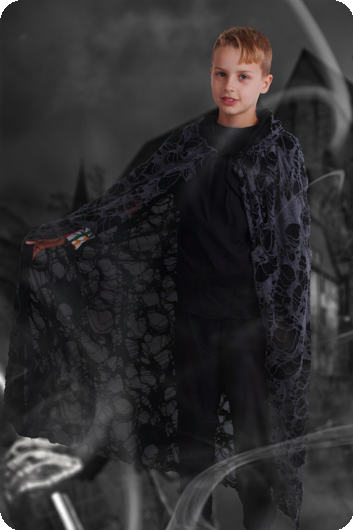 halloween cape met netstof 105 CM junior