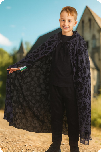 halloween cape met netstof 105 CM junior