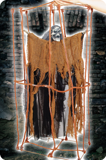 Halloween doll in cage