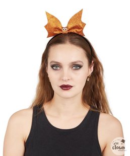 halloween hairband with bow bat