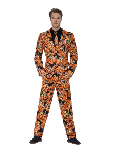 Halloween kostuum voor heren met pompoen print