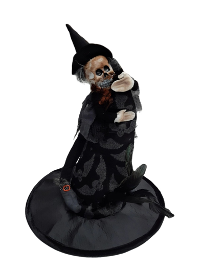 Halloween luxury witch hat with skeleton doll