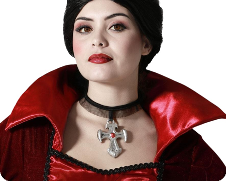Halloween necklace vampire with cross