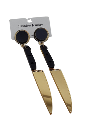 Halloween oorbellen gouden mes