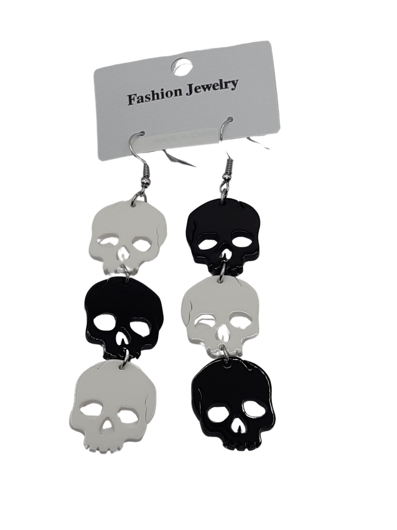 Halloween oorbellen skulls groot