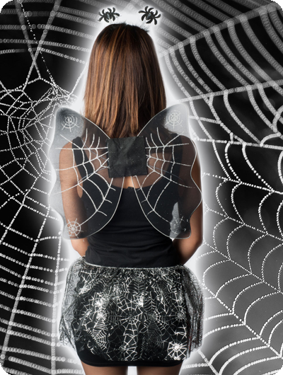 Halloween Set Kids: Skirt, wings, headgear