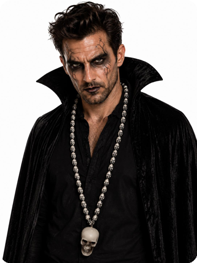 Halloween skull necklace